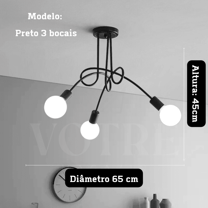 LUMINÁRIA RETRÔ AMERICANO - Votre Magazin