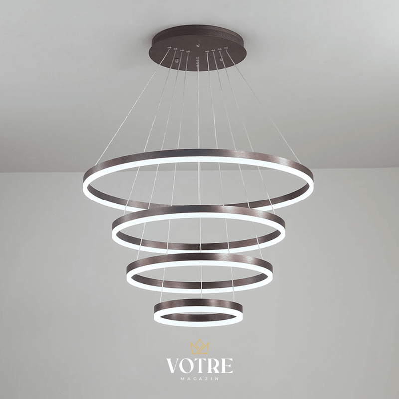 LUSTRE CHANDELIER EM 4 ANÉIS DE LED - Votre Magazin