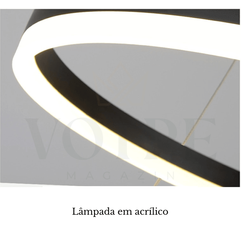 LUSTRE CHANDELIER EM 4 ANÉIS DE LED - Votre Magazin