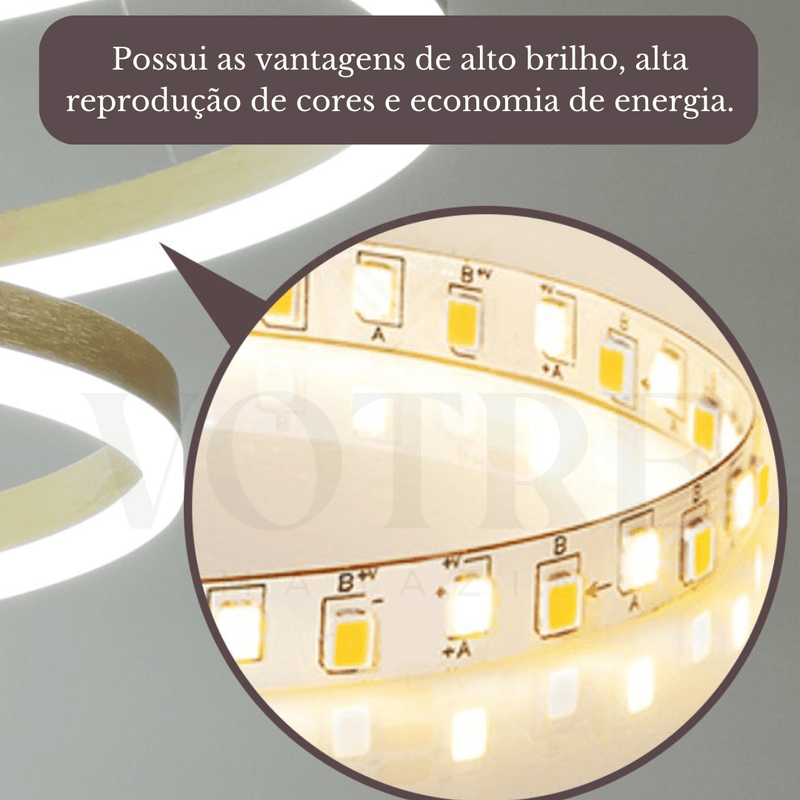 LUSTRE CHANDELIER EM 4 ANÉIS DE LED - Votre Magazin