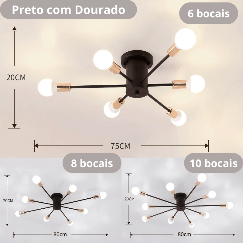 LUSTRE RETRÔ CANDELABRO (Modelo Exclusivo) - Votre Magazin